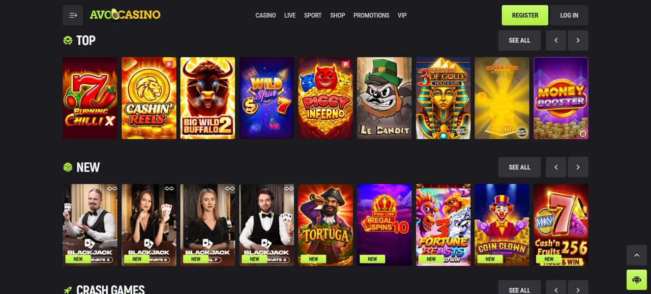 AvoCasino screenshot 2