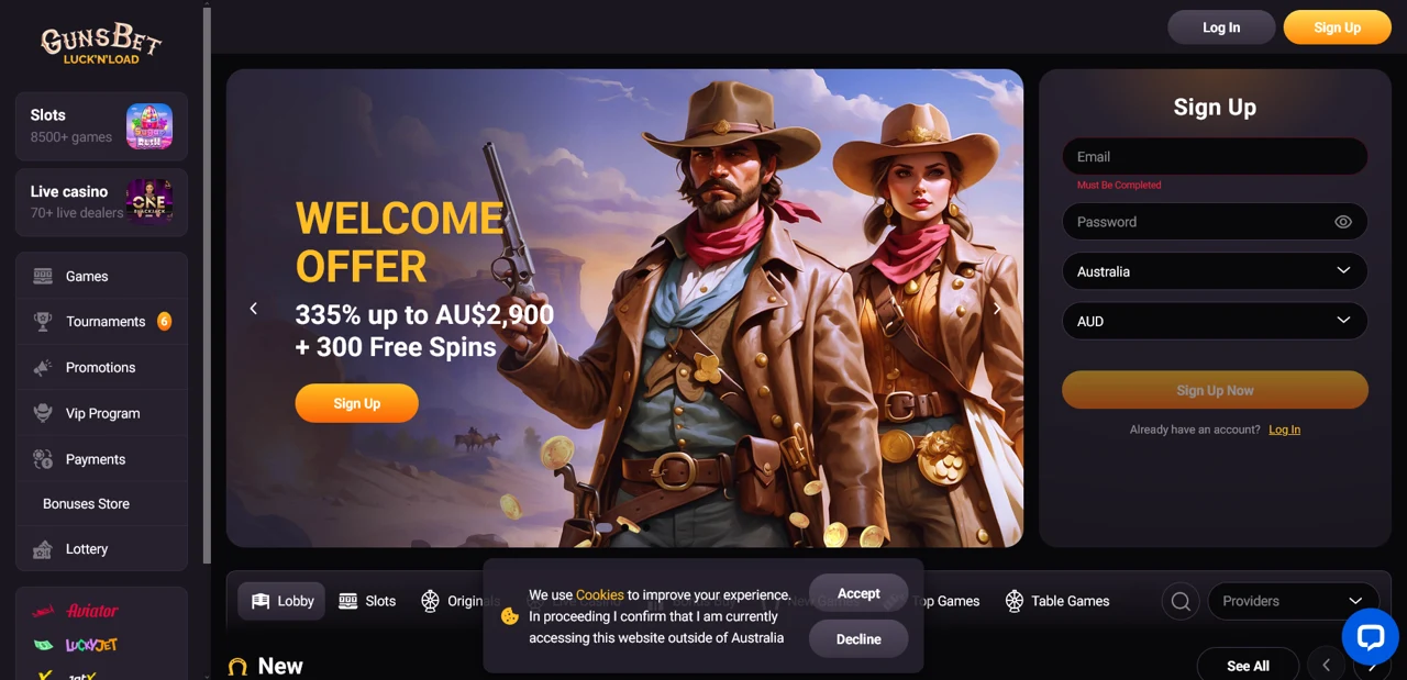 GunsBet screenshot 1