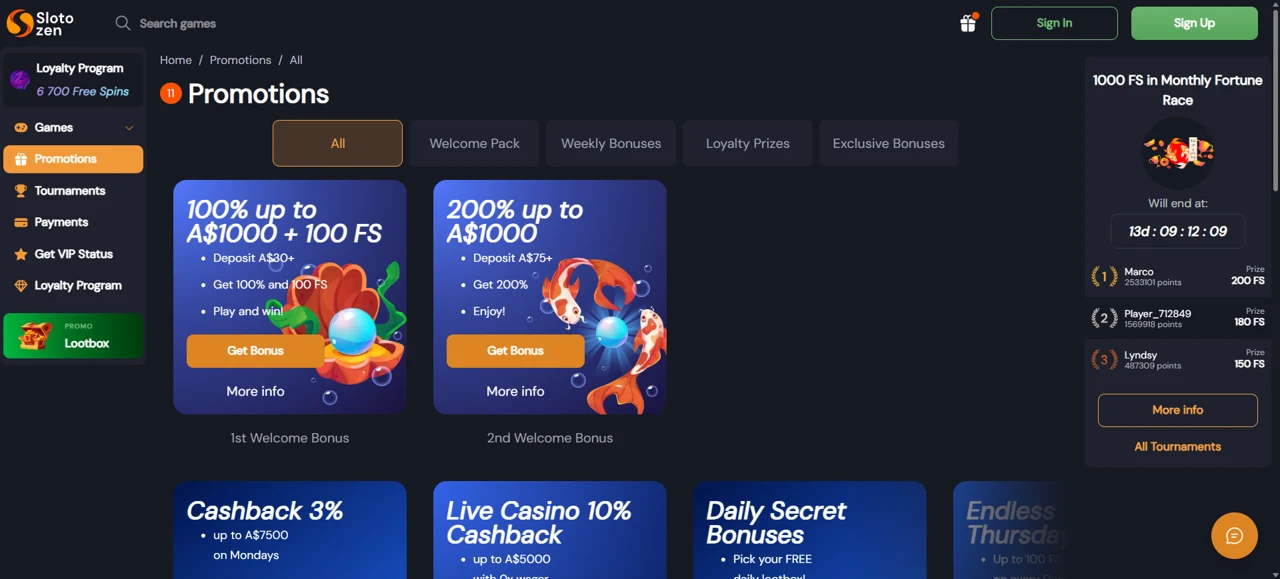 Slotozen screenshot 1