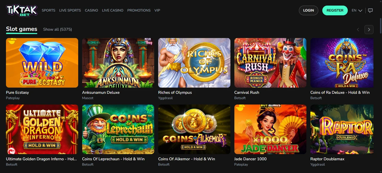 Tiktakbet screenshot 2